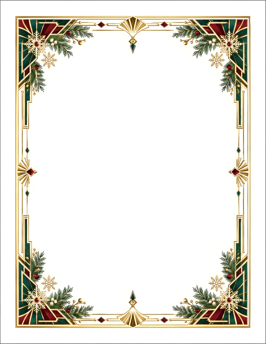 Art Deco Christmas stationery