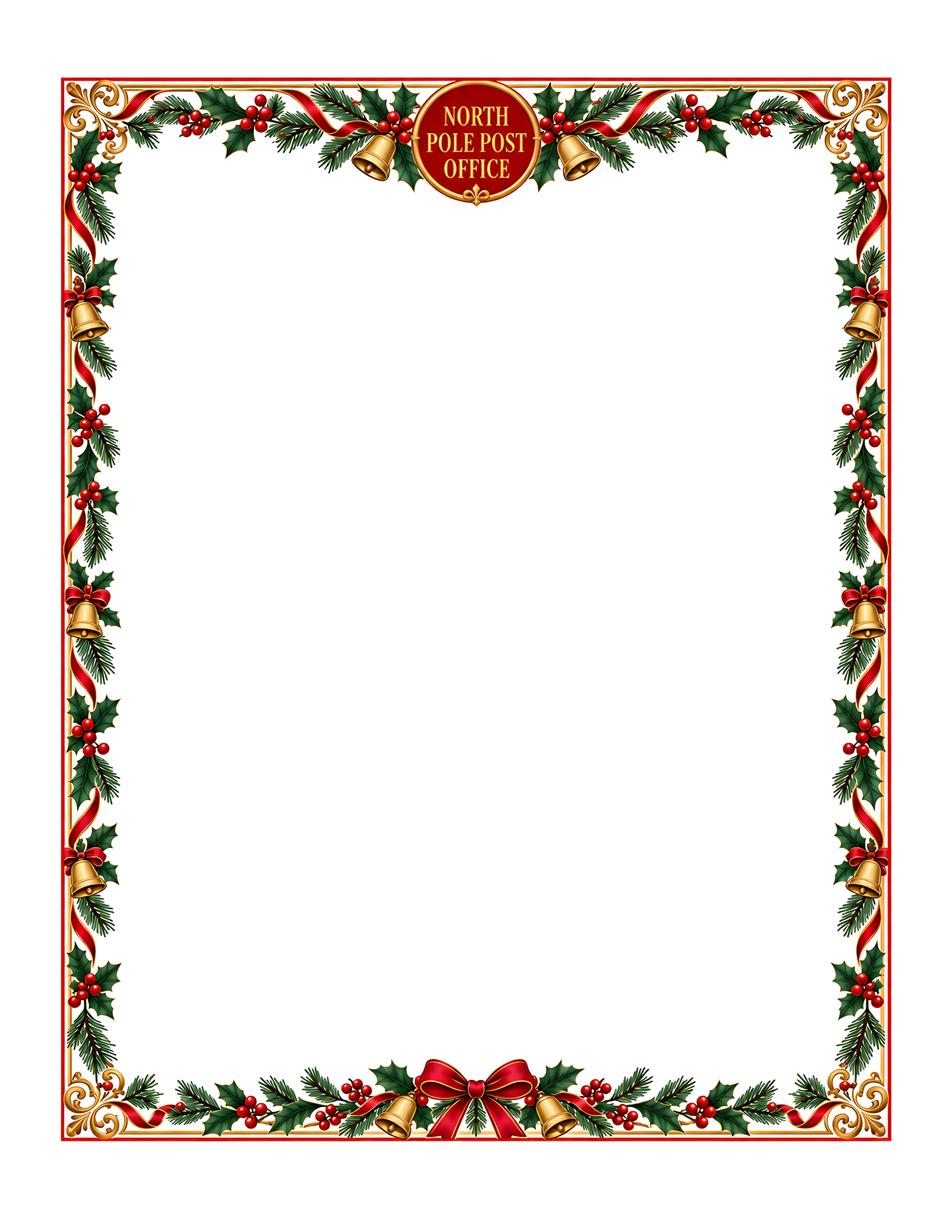 Classic North Pole Letterhead Christmas stationery