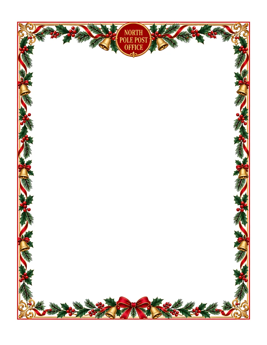 Classic North Pole Letterhead Christmas stationery