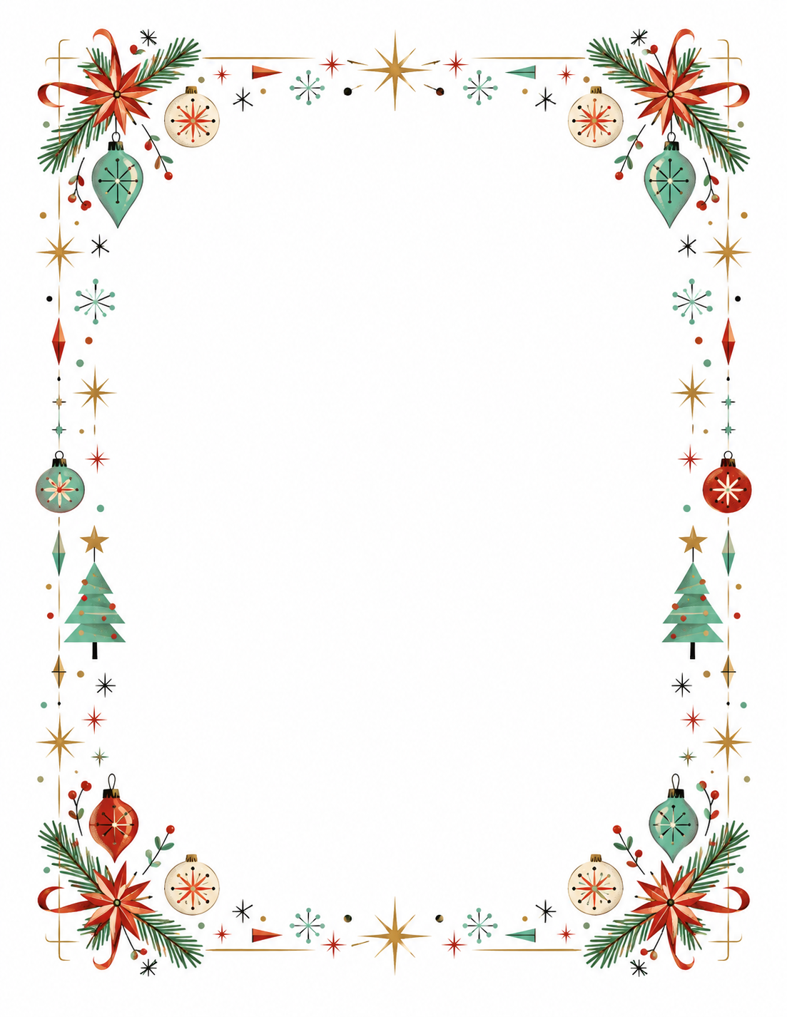 Mid-Century Modern Christmas stationery