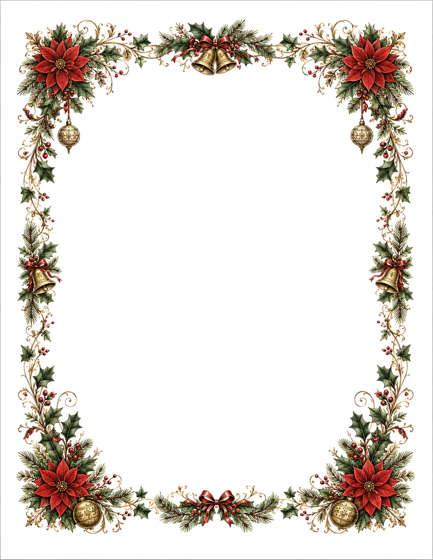 Vintage Holly Christmas stationery